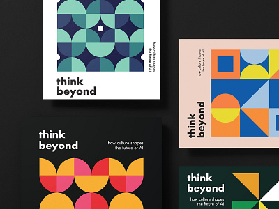 Think Beyond - Poster Series data design geometric art illustration modern poster swiss design think typography vector