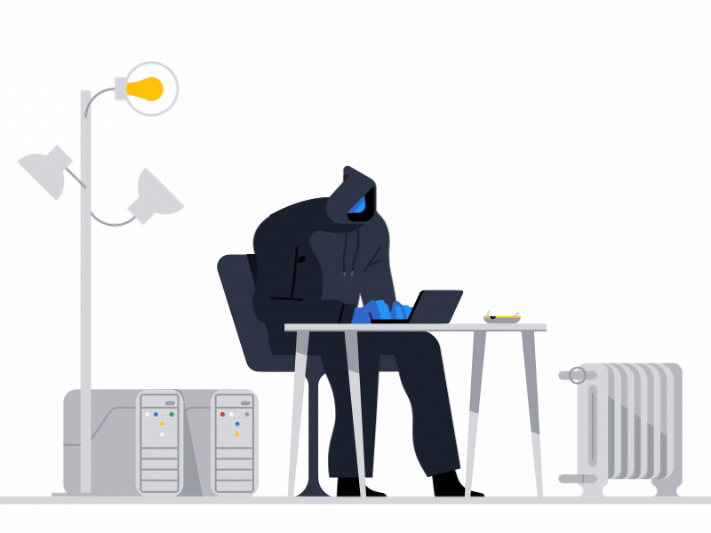 The Dark Web cafe character dark web design girl hacker illustration illustrator internet safety vector