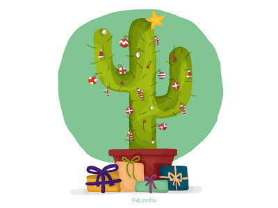 Christmas Cactus cactus christmas christmas art design illustration illustration art photoshop art wacom