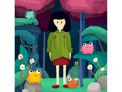 kimberly in the toads country character children illustration design girl character girl illustration illustrate illustration illustration art photoshop art wacom