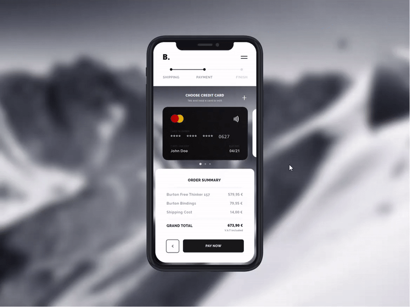 Daily Ui 002 - Credit Card Payment animation app concept daily daily 100 challenge dailyui dailyui 002 inspire interaction ui ux web