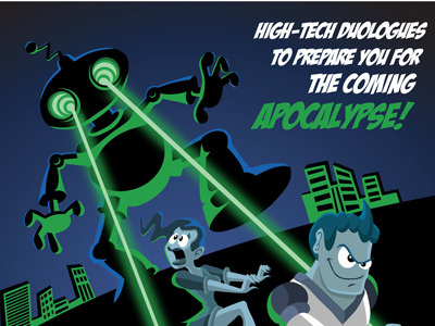 Damned To The Future Poster apocalypse cartoon fun poster robot