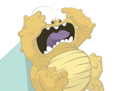 Another children's book illustration cute lumpy monster scared