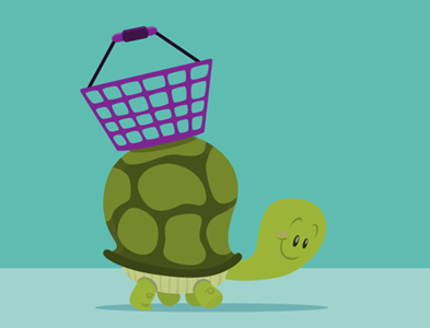 Turtie basket cart cute shopping store turtle