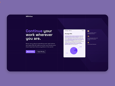 Landing page for a collaborative document editor (dark mode)