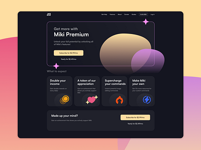 Miki Premium Page (Dark)