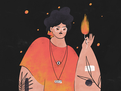 Fuego digital digital art digital illustration drawing fire fuego illustration photoshop procreate woman