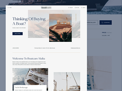 Boat Care e-Commerce Website Design beige blue boat e commerce ecommerce modern shop website websitedesign yacht