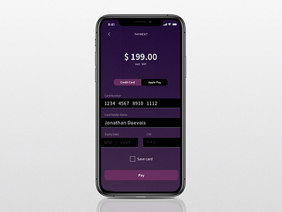 Credit Card Checkout checkout creditcard dailyui dailyui 002 iphonex payment