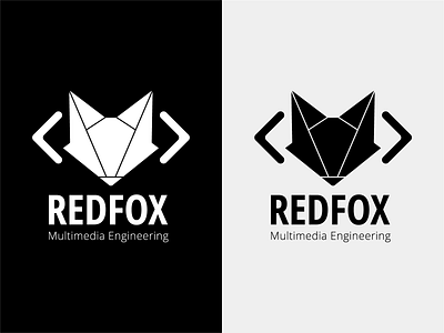 Redfox logo - mono black white black and white blackandwhite bnw dev developer fox illustrator logo logo design logos monochromatic monochrome software