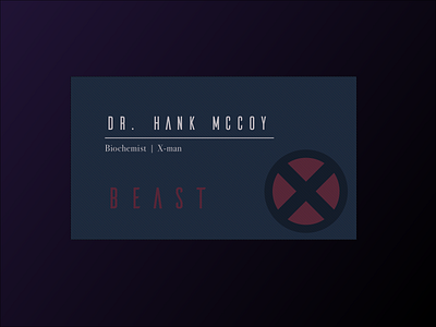 Beast - Dr McCoy dribbbleweeklywarmup minimal sketchapp super hero typography weekly warm up