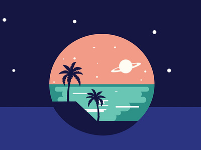 Tropical Galaxy adobe illustrator design flat graphicdesign illustration minimal vector