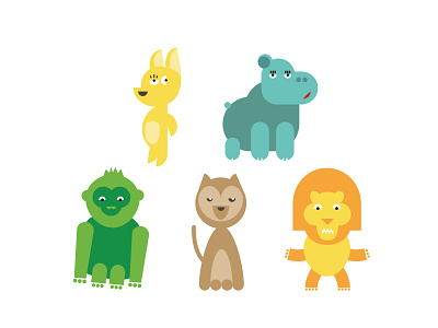 Animal characters cartoon cartoon animal character design illustration vector