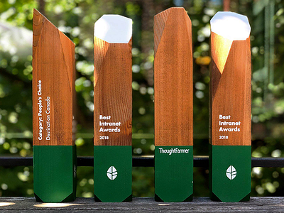 Best Intranet Awards Design award design graphic design physical typography wood
