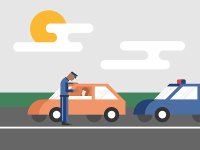 Do you know why I pulled you over today? clean color customer journey customer journey map design graphic design graphic art graphic design illustration service design storyboard storyboarding vector