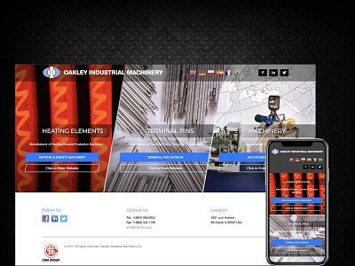 Oakley Industrial Machinery industrial website industrialdesign machinery website machinerydesign splashpage ui