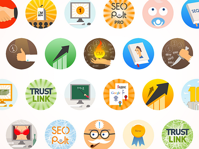 Flat Achievements Set achievements badge design flat icon illustration looi reward trophy