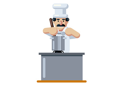 Cheff cheff cook digitalart flatdesign food graphicdesigns illustration vector
