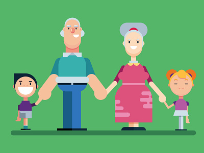 Grandparents 01 art design digitalart family flatdesign grandfather grandmother grandparents graphicdesign illustration kids people vector