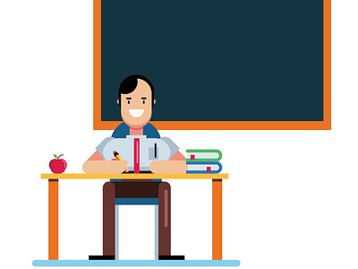 Teacher 1 art design digitalart flatdesign graphicdesign illustration people profesor school study teacher vector