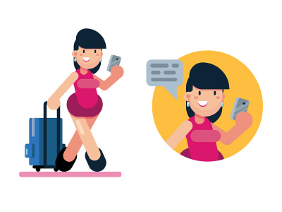 Tourist 2 art design digitalart flatdesign girl graphicdesign illustration people tourist traveler vacations vector world tourism day