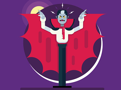 Halloween Vampyr 2 art bat design digitalart dracula evil flatdesign graphicdesign halloween illustration monster moon vector