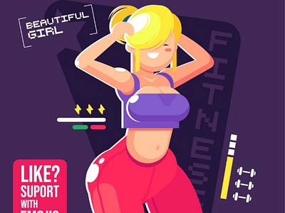 Fitness girl adobeillustrators cartoonillustration cartooning cartoonist characterart characterdesigns characterillustration flatart flatcolor flatdesign flatillustration galaxy4rt graphic design graphicdesigners howtodraw illustratedart illustrators vectordesign vectorgraphics