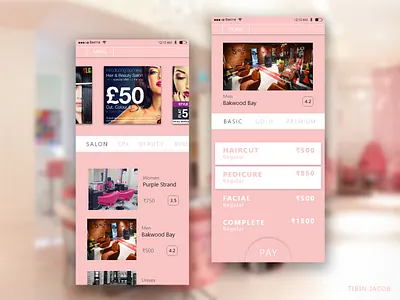 Beauty Saloon App app beauty app design flat illustration material design saloon ui ux