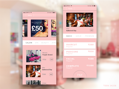 Beauty Saloon App app beauty app design flat illustration material design saloon ui ux