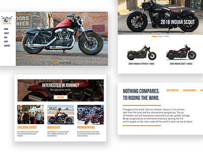 Vintage Motors Website bike design flat harley illustration moto ui ux vintage web web design website yamaha