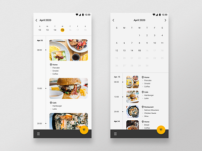 Meal Calendar App app design figma mobile ui ui ux uidesign ux