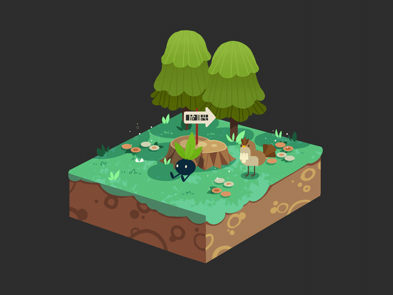 Pokeblocks: Route 1 illustration isometric motion graphics pokemon