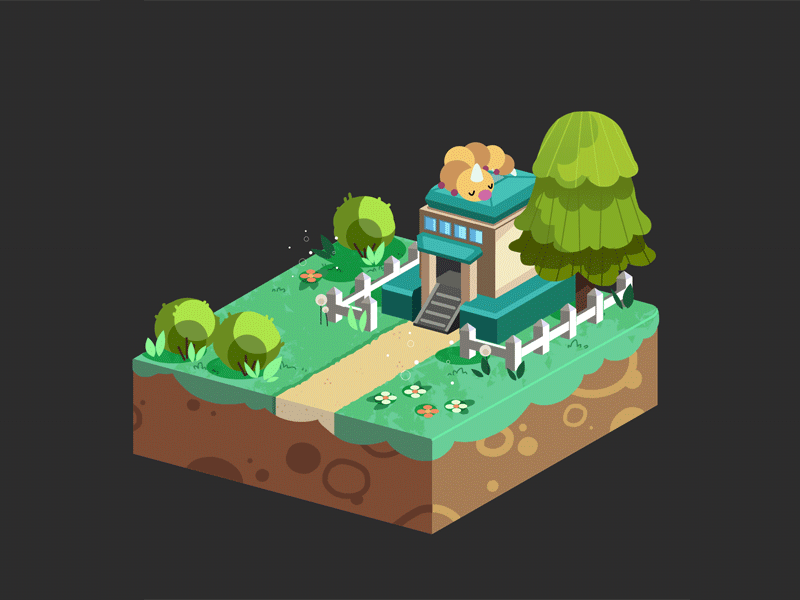 Pokeblocks: Route 2 illustration isometric motion graphics pokemon