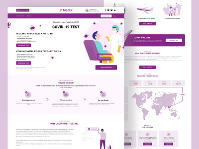 Covid Test Landing Page Design branding design graphic design ui ux ui uxui web design web page web ui ux website design