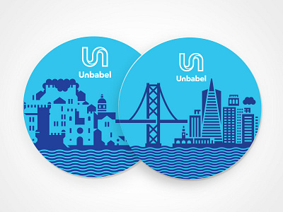 Unbabel Stickers bridge ex libris lisbon minimalist san francisco stickers unbabel vector