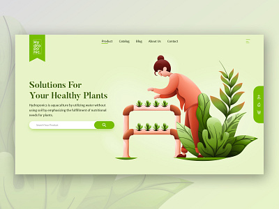 Illustration Landing Page Hydroponic