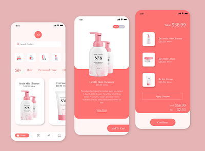 E-commerce beauty app adobe xd app branding design uidesign ux