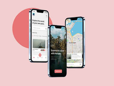 Horizon - A Travel App Exploration adventure app brazil chat clean exploration figma tourist travel ui