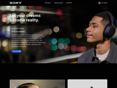 Sony Headphones Landing Page best design clean headphones landing page online sony wh 1000