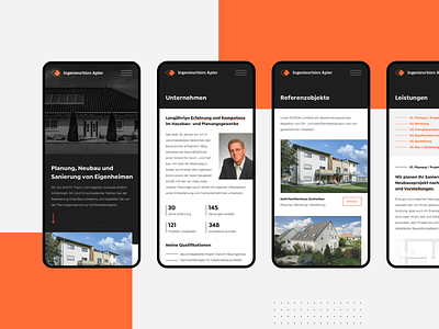 Ingenieurbüro Apler - Mobile Pages architect architecture building clean construction construction agency construction firm landing page minimal minimalistic mobile mobile layouts mobile screens properties property real estate real estate agency responsive
