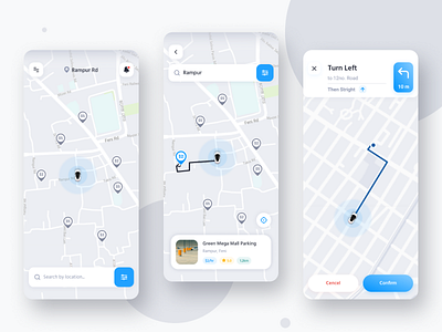 Parking App UI design app car interface location modernism parking parking app parking lot uidesign uiux