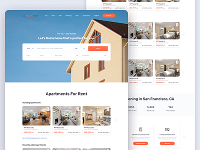 Real Estate landing Page apartment design home homepage landing property real estate realestate ui uidesign uiux webdesign