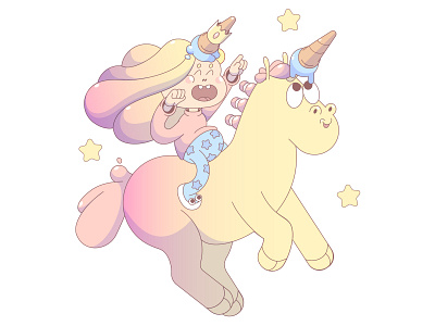Princess-unicorn adobe illustrator art cartoon character design illustration princess unicorn vector
