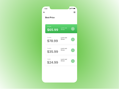 Options invoice ios ios app items list list ui list view options package price list selection ui ux