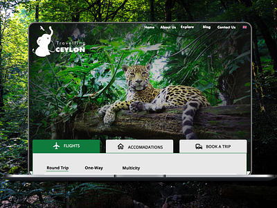 Safari Website accomadations book a trip bookings logo photoshop safari srilanka tourism travel travelling ui website website concept wildlife illustration