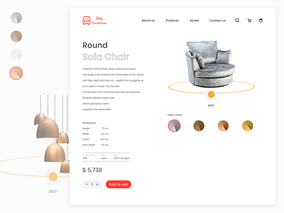 Product Page - Furniture store dailyuichallange furniture list details product page ui ui design web website