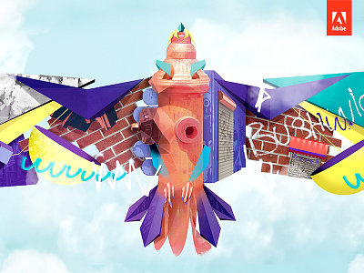 Adobe Creative Cloud #MakeIt adobe bird birgitpalma brooklyn bushwick colorful creative cloud geometric nyc