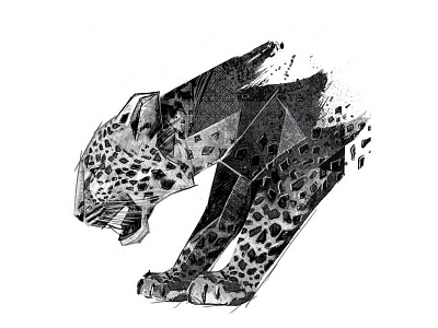 Panther Drawing drawing geometric panther pencil sketch