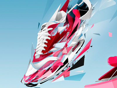 DaShape Sneaker Event BCN 2015 exploding illustration nike polygon