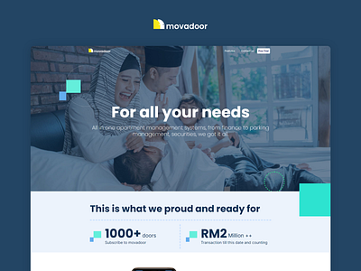 Movadoor - Landing page branding gradient landing page logo typography ui ux